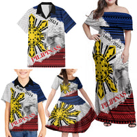 Philippines 126th Independence Day Family Matching Off Shoulder Maxi Dress and Hawaiian Shirt Pilipinas Hunyo 12 Maligayang Araw ng Kalayaan LT9 - Polynesian Pride