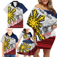 Philippines 126th Independence Day Family Matching Off Shoulder Short Dress and Hawaiian Shirt Pilipinas Hunyo 12 Maligayang Araw ng Kalayaan LT9 - Polynesian Pride