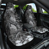 Pacific Beauty Girl Car Seat Cover Black Polyneisan Tribal Vintage Motif