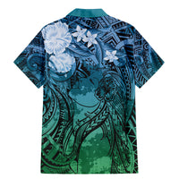 Pacific Beauty Girl Family Matching Mermaid Dress and Hawaiian Shirt Blue Polyneisan Tribal Vintage Motif LT9 - Polynesian Pride