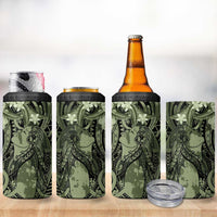 Pacific Beauty Girl 4 in 1 Can Cooler Tumbler Green Polyneisan Tribal Vintage Motif LT9 - Polynesian Pride