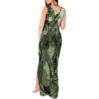 Pacific Beauty Girl Tank Maxi Dress Green Polyneisan Tribal Vintage Motif LT9 - Polynesian Pride