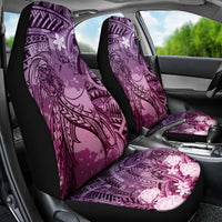 Pacific Beauty Girl Car Seat Cover Pink Polyneisan Tribal Vintage Motif