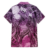 Pacific Beauty Girl Family Matching Short Sleeve Bodycon Dress and Hawaiian Shirt Pink Polyneisan Tribal Vintage Motif LT9 - Polynesian Pride