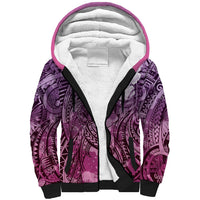 Pacific Beauty Girl Sherpa Hoodie Pink Polyneisan Tribal Vintage Motif LT9 Unisex Pink - Polynesian Pride