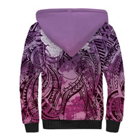 Pacific Beauty Girl Sherpa Hoodie Pink Polyneisan Tribal Vintage Motif LT9 - Polynesian Pride