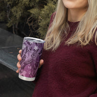 Pacific Beauty Girl Tumbler Cup Pink Polyneisan Tribal Vintage Motif