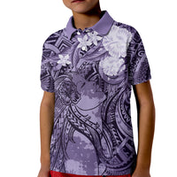 Pacific Beauty Girl Kid Polo Shirt Violet Polyneisan Tribal Vintage Motif