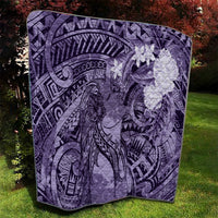 Pacific Beauty Girl Quilt Violet Polyneisan Tribal Vintage Motif LT9 - Polynesian Pride