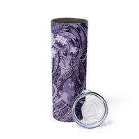 Pacific Beauty Girl Skinny Tumbler Violet Polyneisan Tribal Vintage Motif LT9 - Polynesian Pride