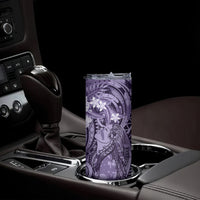 Pacific Beauty Girl Skinny Tumbler Violet Polyneisan Tribal Vintage Motif LT9 - Polynesian Pride