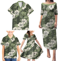 Tongan Kupesi Ngatu Hibiscus Vintage Motif Family Matching Puletasi and Hawaiian Shirt LT9 - Polynesian Pride