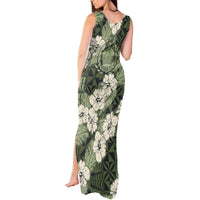 Tongan Kupesi Ngatu Hibiscus Vintage Motif Tank Maxi Dress LT9 - Polynesian Pride