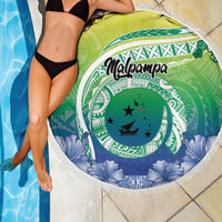 Malpampa Vanuatu Beach Blanket Hibiscus Sand Drawing with Pacific Pattern