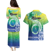 Malpampa Vanuatu Couples Matching Puletasi and Hawaiian Shirt Hibiscus Sand Drawing with Pacific Pattern LT9 - Polynesian Pride