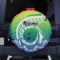 Malpampa Vanuatu Spare Tire Cover Hibiscus Sand Drawing with Pacific Pattern