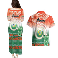 Penama Vanuatu Couples Matching Puletasi and Hawaiian Shirt Hibiscus Sand Drawing with Pacific Pattern LT9 - Polynesian Pride