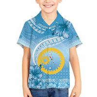 Sanma Vanuatu Family Matching Off Shoulder Maxi Dress and Hawaiian Shirt Hibiscus Sand Drawing with Pacific Pattern