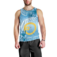 Sanma Vanuatu Men Tank Top Hibiscus Sand Drawing with Pacific Pattern