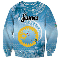 Sanma Vanuatu Sweatshirt Hibiscus Sand Drawing with Pacific Pattern