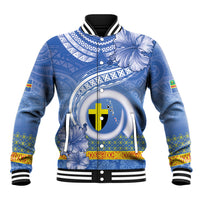 Tafea Vanuatu Baseball Jacket Hibiscus Sand Drawing with Pacific Pattern