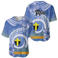 Tafea Vanuatu Baseball Jersey Hibiscus Sand Drawing with Pacific Pattern LT9 - Polynesian Pride