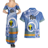 Tafea Vanuatu Couples Matching Summer Maxi Dress and Hawaiian Shirt Hibiscus Sand Drawing with Pacific Pattern
