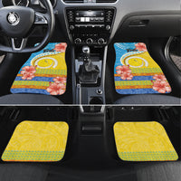 Torba Vanuatu Car Mats Hibiscus Sand Drawing with Pacific Pattern