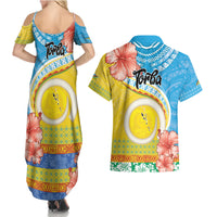 Torba Vanuatu Couples Matching Summer Maxi Dress and Hawaiian Shirt Hibiscus Sand Drawing with Pacific Pattern