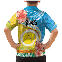 Torba Vanuatu Family Matching Mermaid Dress and Hawaiian Shirt Hibiscus Sand Drawing with Pacific Pattern