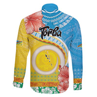 Torba Vanuatu Family Matching Off The Shoulder Long Sleeve Dress and Hawaiian Shirt Hibiscus Sand Drawing with Pacific Pattern