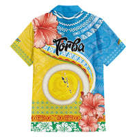 Torba Vanuatu Family Matching Off Shoulder Short Dress and Hawaiian Shirt Hibiscus Sand Drawing with Pacific Pattern