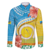 Torba Vanuatu Family Matching Tank Maxi Dress and Hawaiian Shirt Hibiscus Sand Drawing with Pacific Pattern