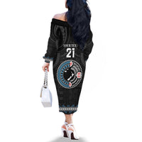 Custom Fiji and New Zealand Family Matching Off The Shoulder Long Sleeve Dress and Hawaiian Shirt Maori Fern Mix Tapa Tribal Unique LT9 - Polynesian Pride