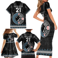 Custom Fiji and New Zealand Family Matching Short Sleeve Bodycon Dress and Hawaiian Shirt Maori Fern Mix Tapa Tribal Unique LT9 - Polynesian Pride
