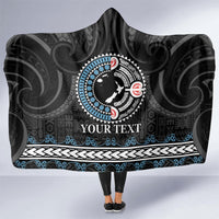 Custom Fiji and New Zealand Hooded Blanket Maori Fern Mix Tapa Tribal Unique LT9 One Size Black - Polynesian Pride