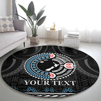 Custom Fiji and New Zealand Round Carpet Maori Fern Mix Tapa Tribal Unique LT9 - Polynesian Pride