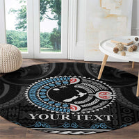 Custom Fiji and New Zealand Round Carpet Maori Fern Mix Tapa Tribal Unique LT9 - Polynesian Pride