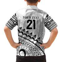 Custom Fiji Rugby Cibi Dance Family Matching Off The Shoulder Long Sleeve Dress and Hawaiian Shirt Create History World Cup Sevens LT9 - Polynesian Pride