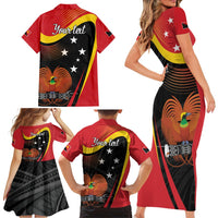Personalised Papua Niugini Tok Pisin Wik Family Matching Short Sleeve Bodycon Dress and Hawaiian Shirt LT9 - Polynesian Pride