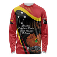 Personalised Papua Niugini Tok Pisin Wik Long Sleeve Shirt LT9 Unisex Red - Polynesian Pride
