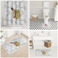 Hawaii Lei Kamehameha Bathroom Set Ke'oke'o Seamless Pattern Hibiscus Flower