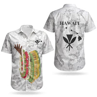 Hawaii Lei Kamehameha Couples Matching Off The Shoulder Long Sleeve Dress and Hawaiian Shirt Ke'oke'o Seamless Pattern Hibiscus Flower LT9 - Polynesian Pride