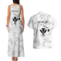 Hawaii Lei Kamehameha Couples Matching Tank Maxi Dress and Hawaiian Shirt Ke'oke'o Seamless Pattern Hibiscus Flower LT9 - Polynesian Pride