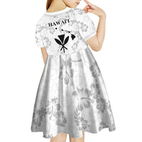 Hawaii Lei Kamehameha Kid Short Sleeve Dress Ke'oke'o Seamless Pattern Hibiscus Flower LT9 - Polynesian Pride
