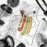 Hawaii Lei Kamehameha Men Tank Top Ke'oke'o Seamless Pattern Hibiscus Flower