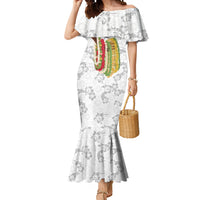 Hawaii Lei Kamehameha Mermaid Dress Ke'oke'o Seamless Pattern Hibiscus Flower