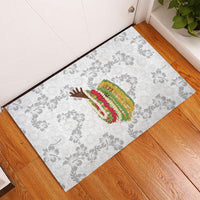 Hawaii Lei Kamehameha Rubber Doormat Ke'oke'o Seamless Pattern Hibiscus Flower