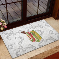 Hawaii Lei Kamehameha Rubber Doormat Ke'oke'o Seamless Pattern Hibiscus Flower