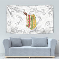 Hawaii Lei Kamehameha Tapestry Ke'oke'o Seamless Pattern Hibiscus Flower